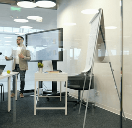 Team reviewing release readiness in a meeting room